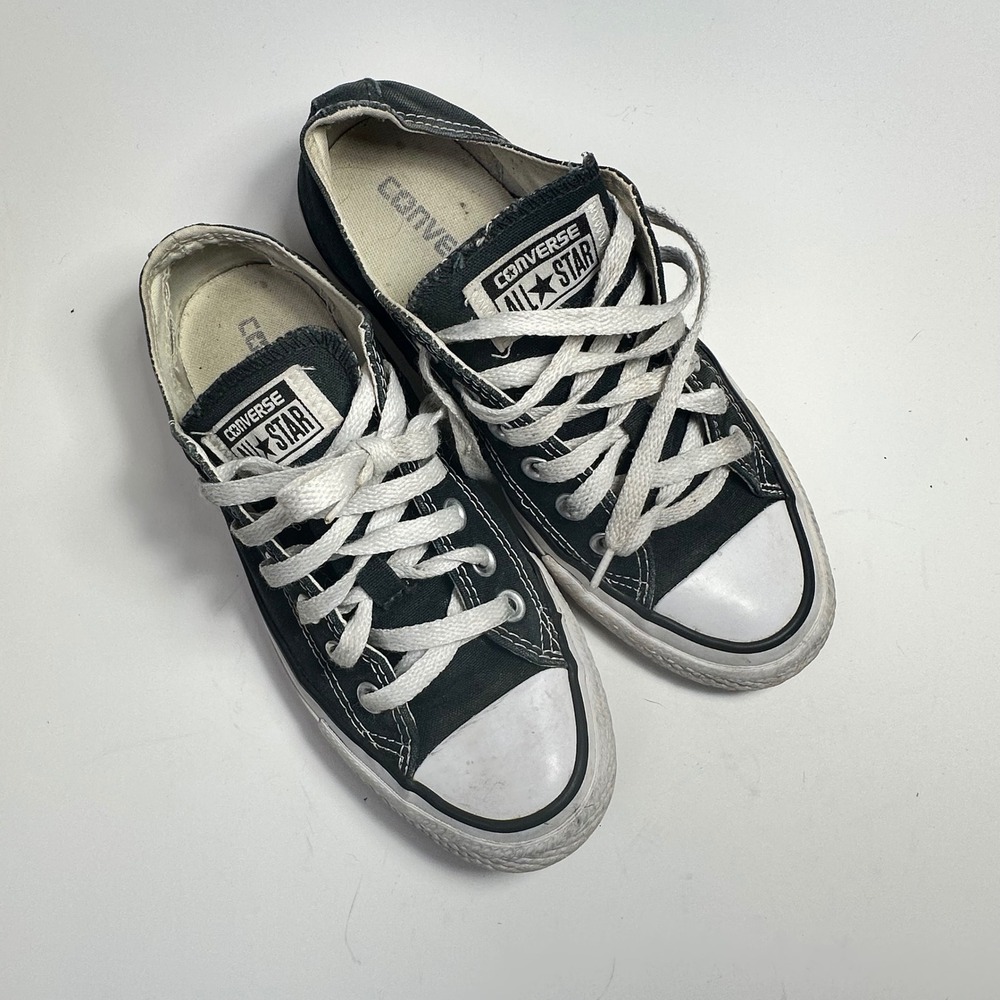 Converse Chuck Taylor All Star Low Top Black White Sneakers M9166 Womens 6.5